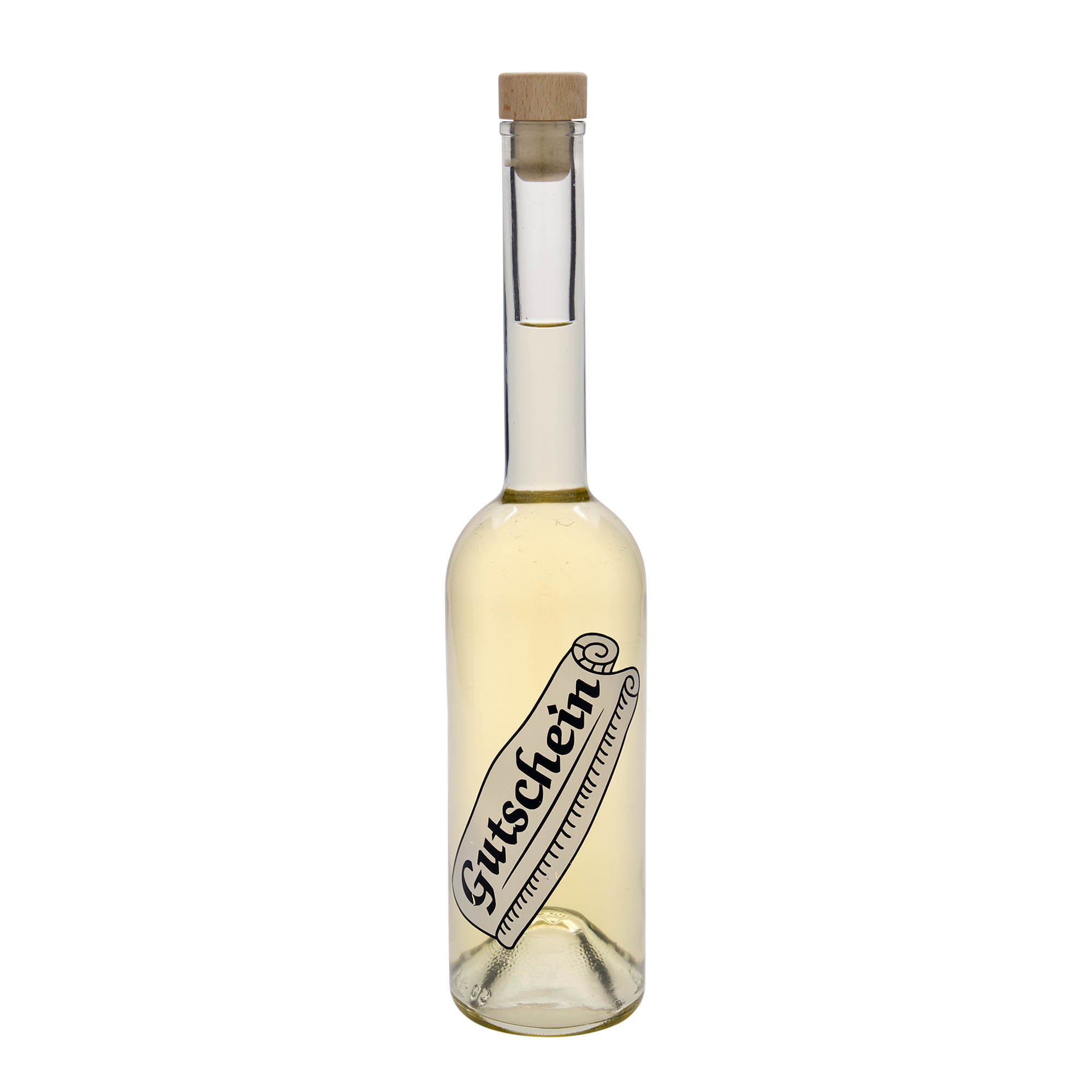 500 ml butelka szklana 'Opera', motyw: bon podarunkowy, korek wylotowy 500 ml butelka szklana 'Opera', motyw: bon podarunkowy, korek wylotowy