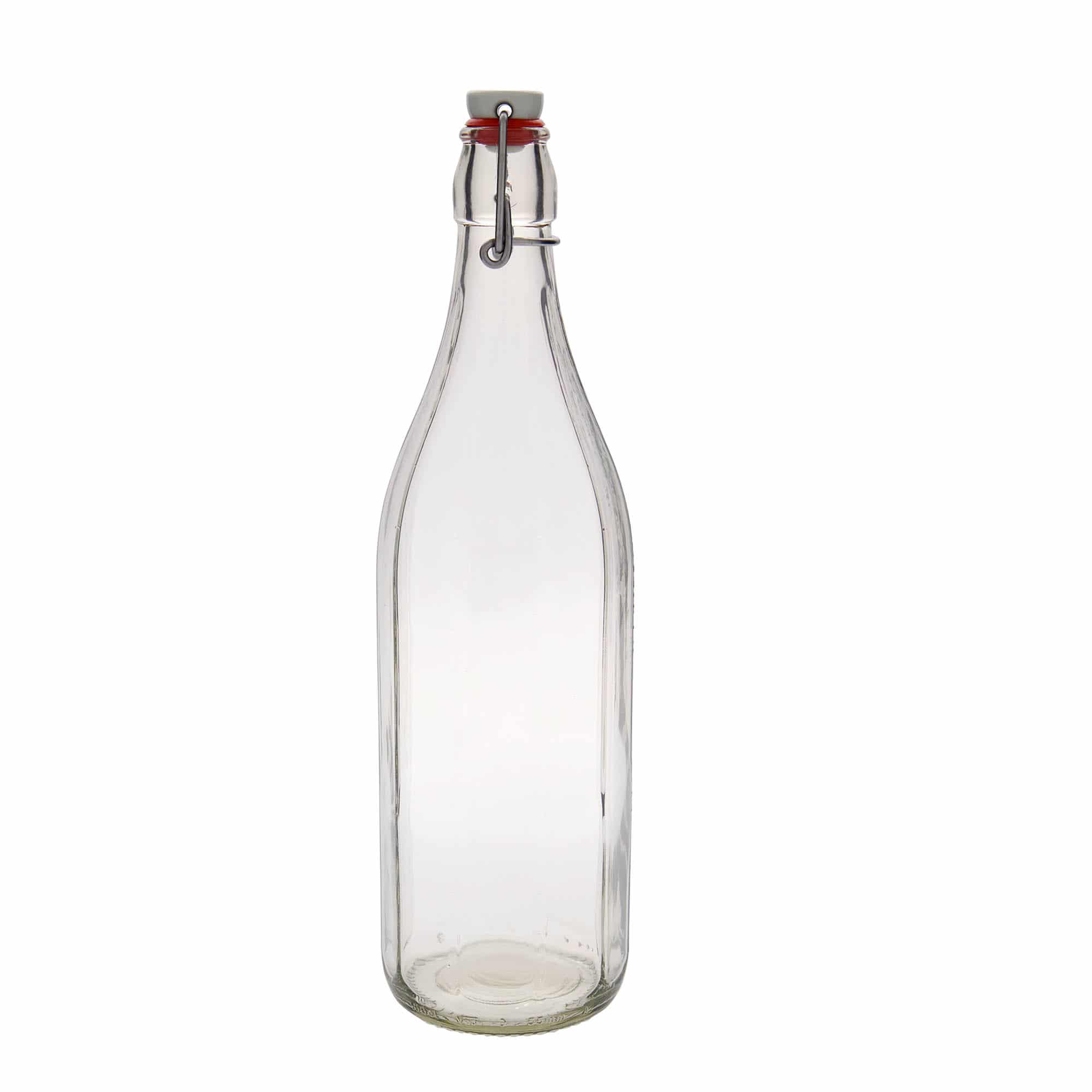 1000 ml butelka szklana 'Bravo', dziesięciokątna, zamknięcie: Zamknięcie pałąkowe 1000 ml butelka szklana 'Bravo', dziesięciokątna, zamknięcie: Zamknięcie pałąkowe