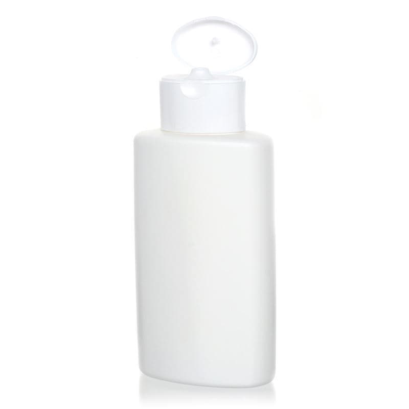 250 ml butelka z tworzywa sztucznego 'Indy', owalna, HDPE, kolor biały, zamknięcie: zakrętka