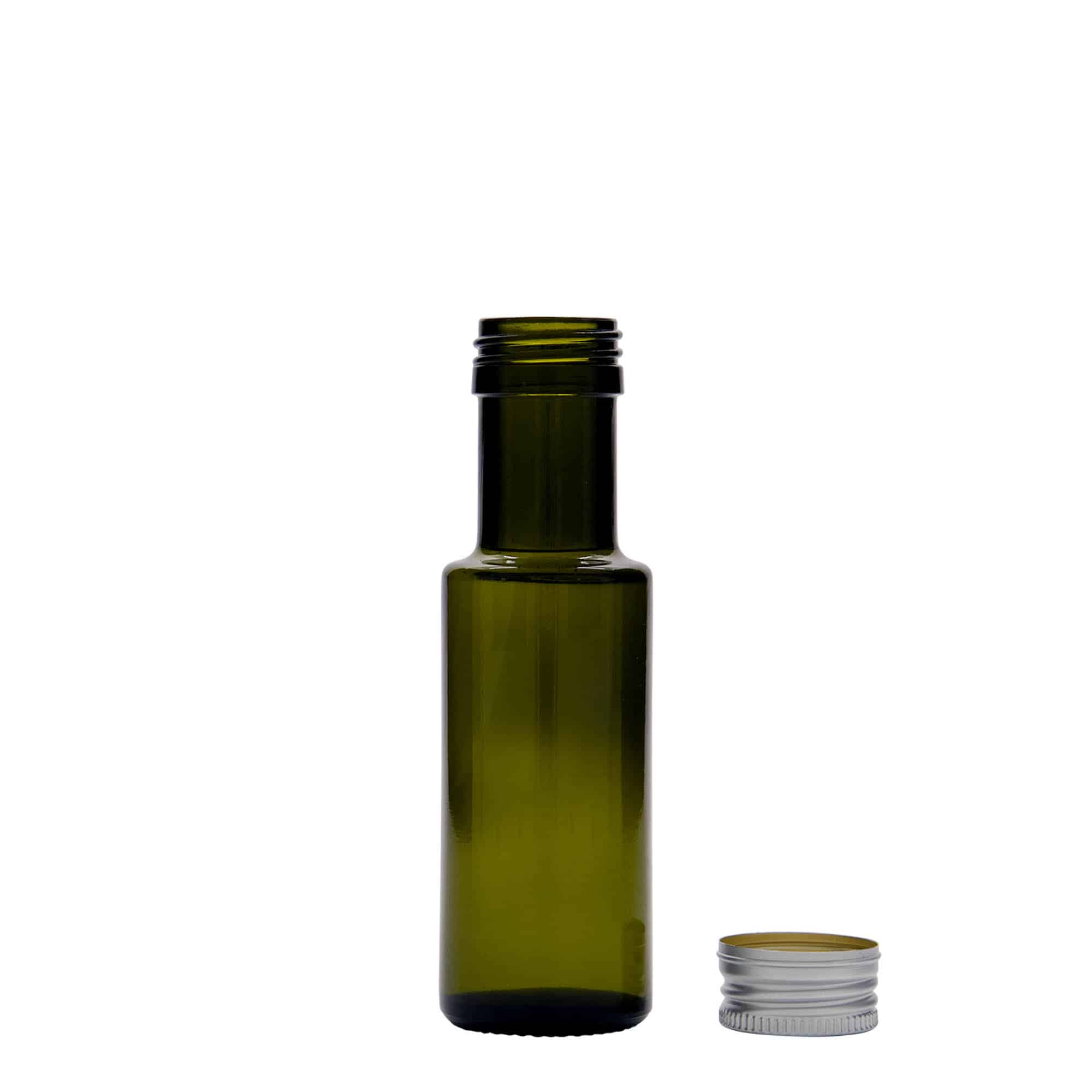 100 ml butelka szklana 'Dorica', kolor zielony antyczny, zamknięcie: PP 31,5