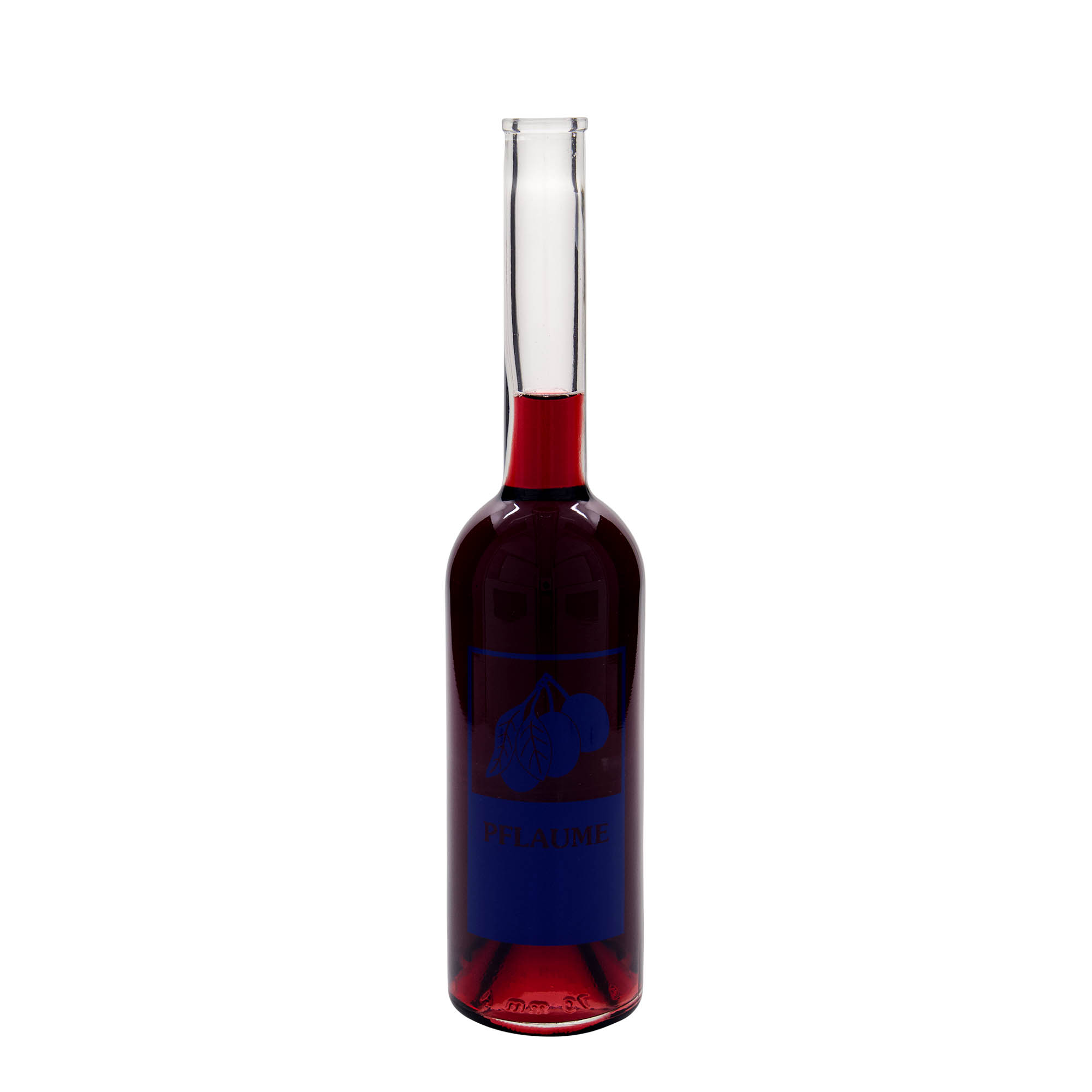 500 ml butelka szklana 'Opera', wzór: śliwka, zamknięcie: korek