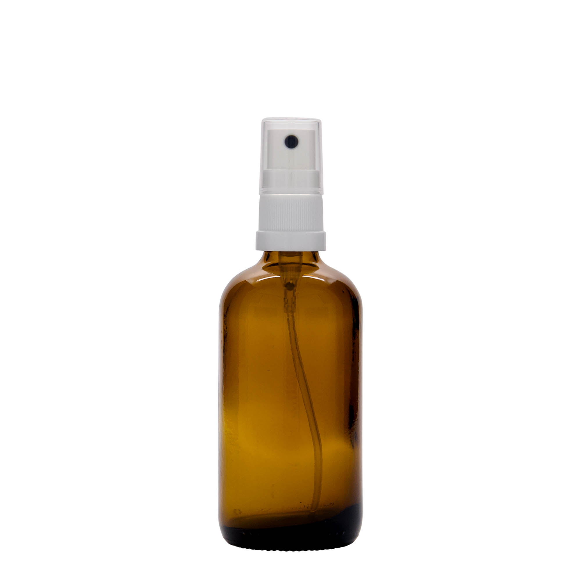100 ml butelka z rozpylaczem, medyczna, szkło, brązowa, gwint: DIN 18