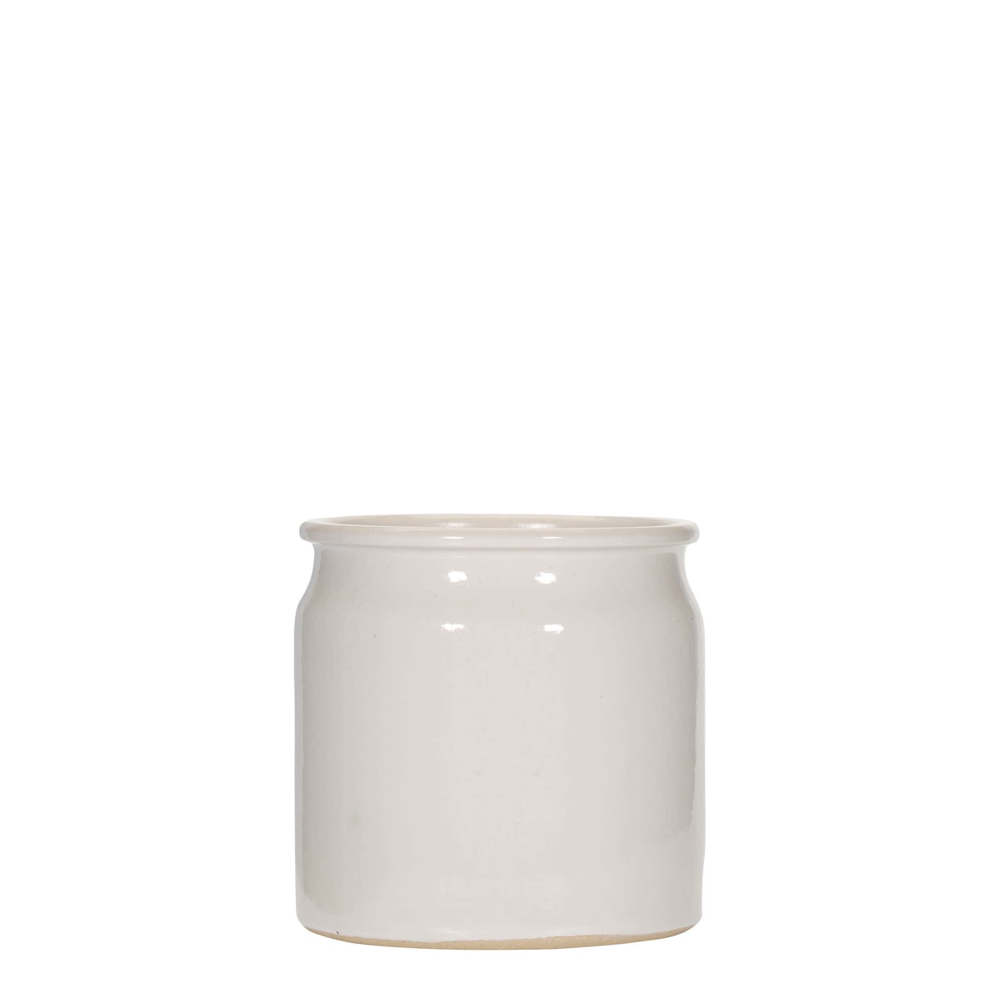 160 ml garnek z kamionki, ceramika, biały, wylot: korek