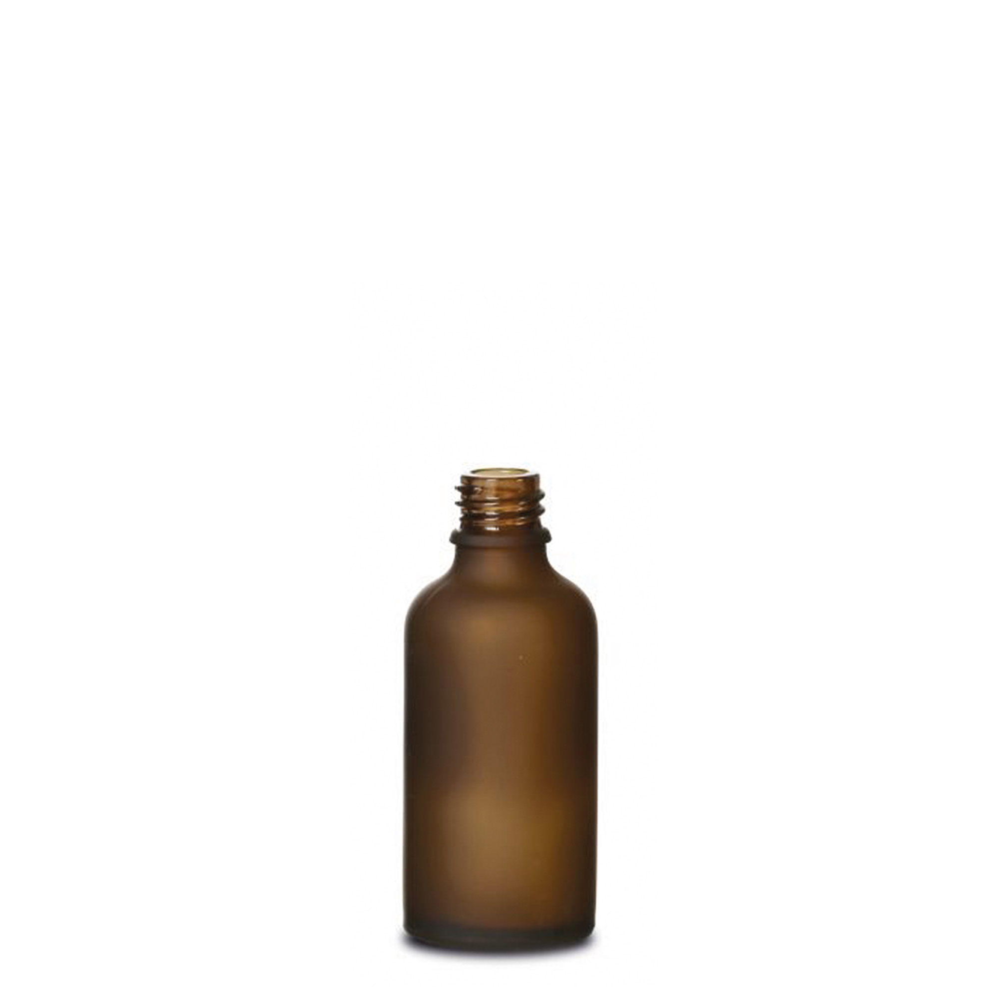 50 ml butelka medyczna, szkło, brązowe matowe, szyjka: DIN 18 50 ml butelka medyczna, szkło, brązowe matowe, szyjka: DIN 18