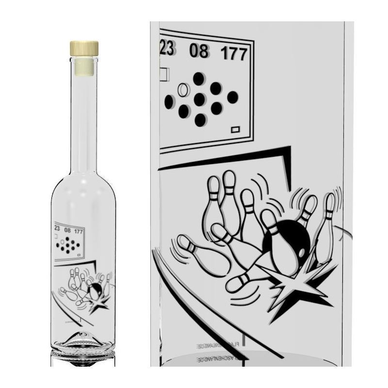 500 ml butelka szklana 'Opera', wzór: stożek, zamknięcie: korek