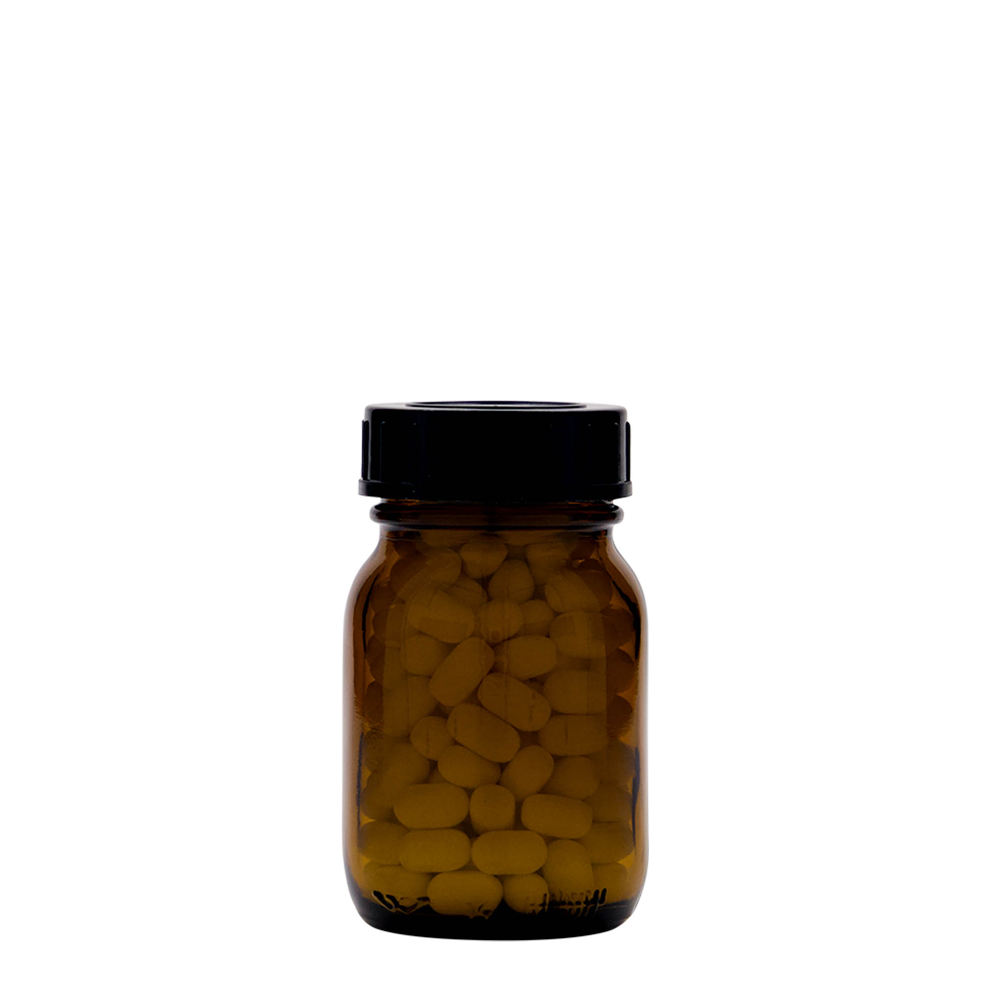 75 ml słoik z szeroką szyjką, brązowy, otwór: DIN 40 75 ml słoik z szeroką szyjką, brązowy, otwór: DIN 40