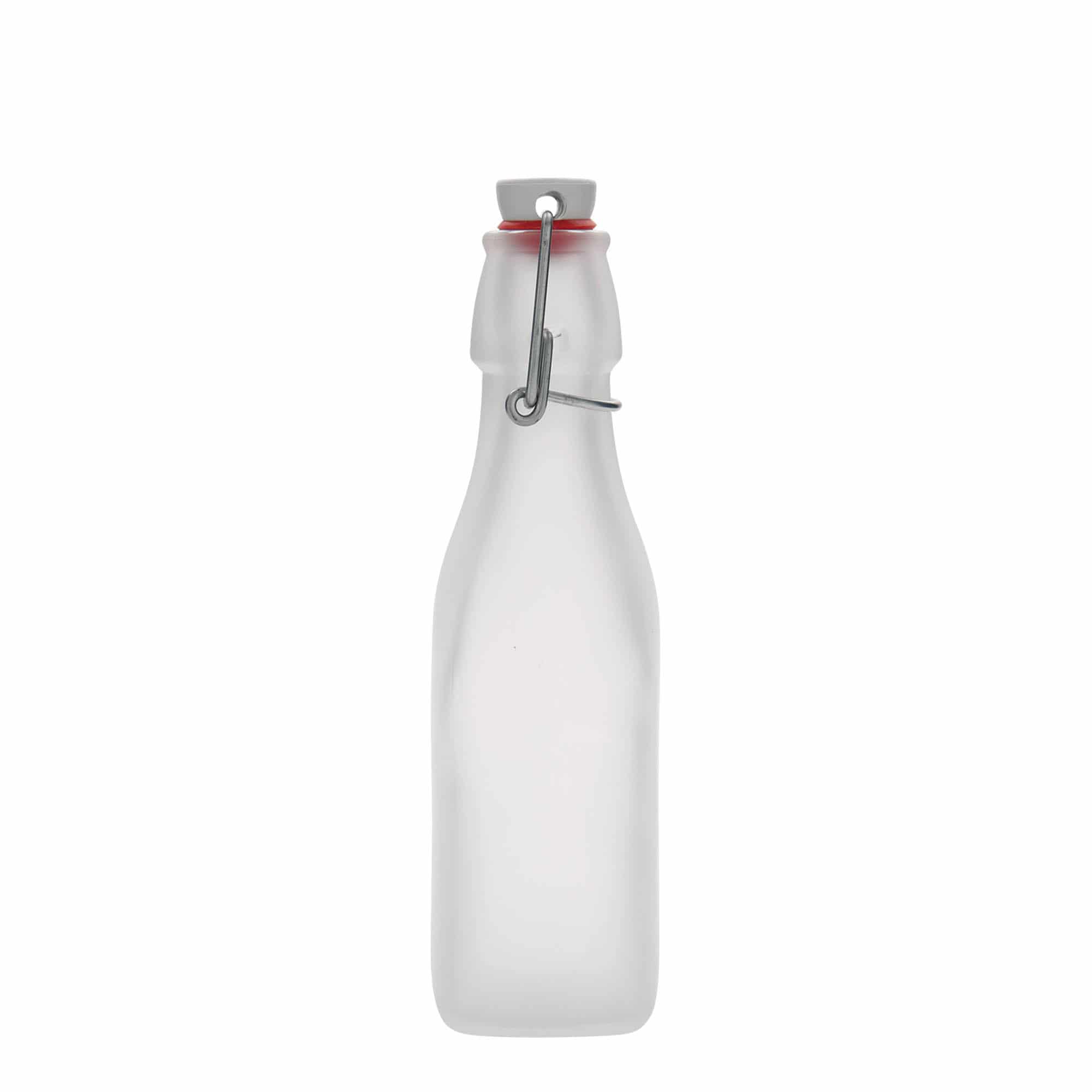 250 ml butelka szklana 'Swing', kwadratowa, kolor biały, zamknięcie: Zamknięcie pałąkowe 250 ml butelka szklana 'Swing', kwadratowa, kolor biały, zamknięcie: Zamknięcie pałąkowe