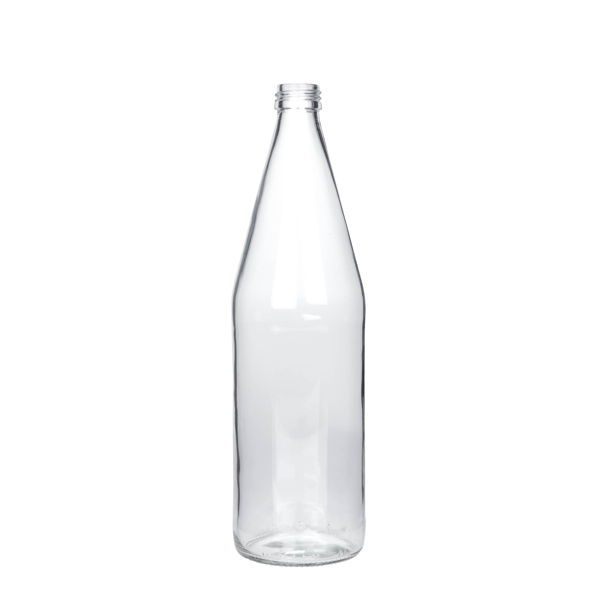 750 ml uniwersalna butelka w kształcie marchewki, szkło, gwint: PP 28