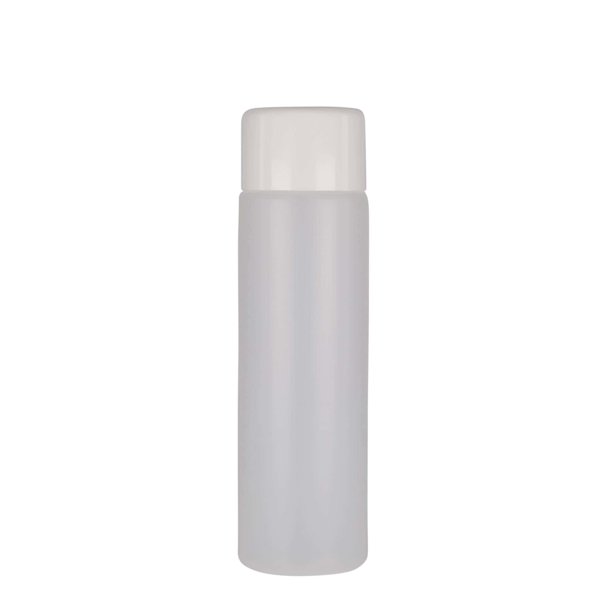 250 ml butelka okrągła, tworzywo PE, naturalna, wylot: zakrętka