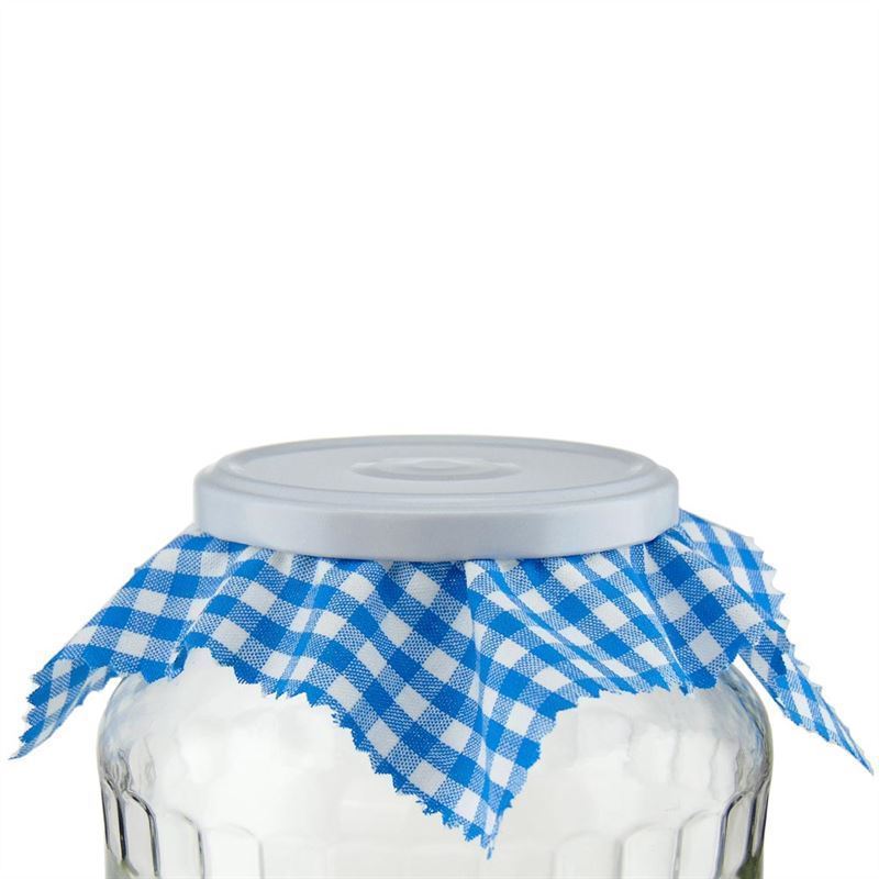 Materiałowa serwetka w kratkę 15x15, kwadratowa, tekstylna, niebieska, gwint: TO58-TO82