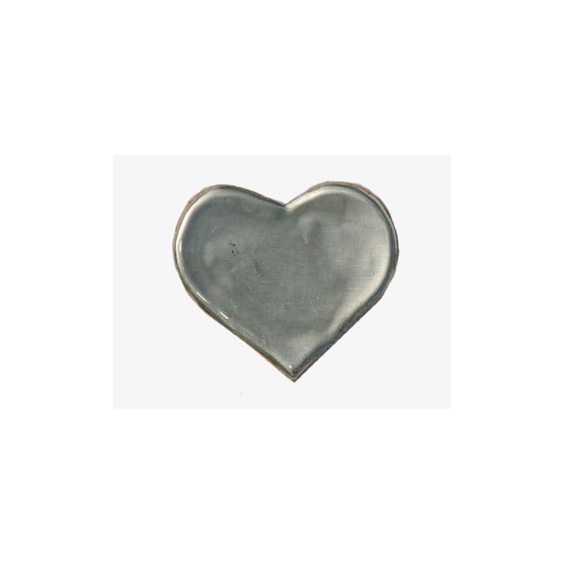 Etykieta cynowa 'Serce', metal, kolor srebrny