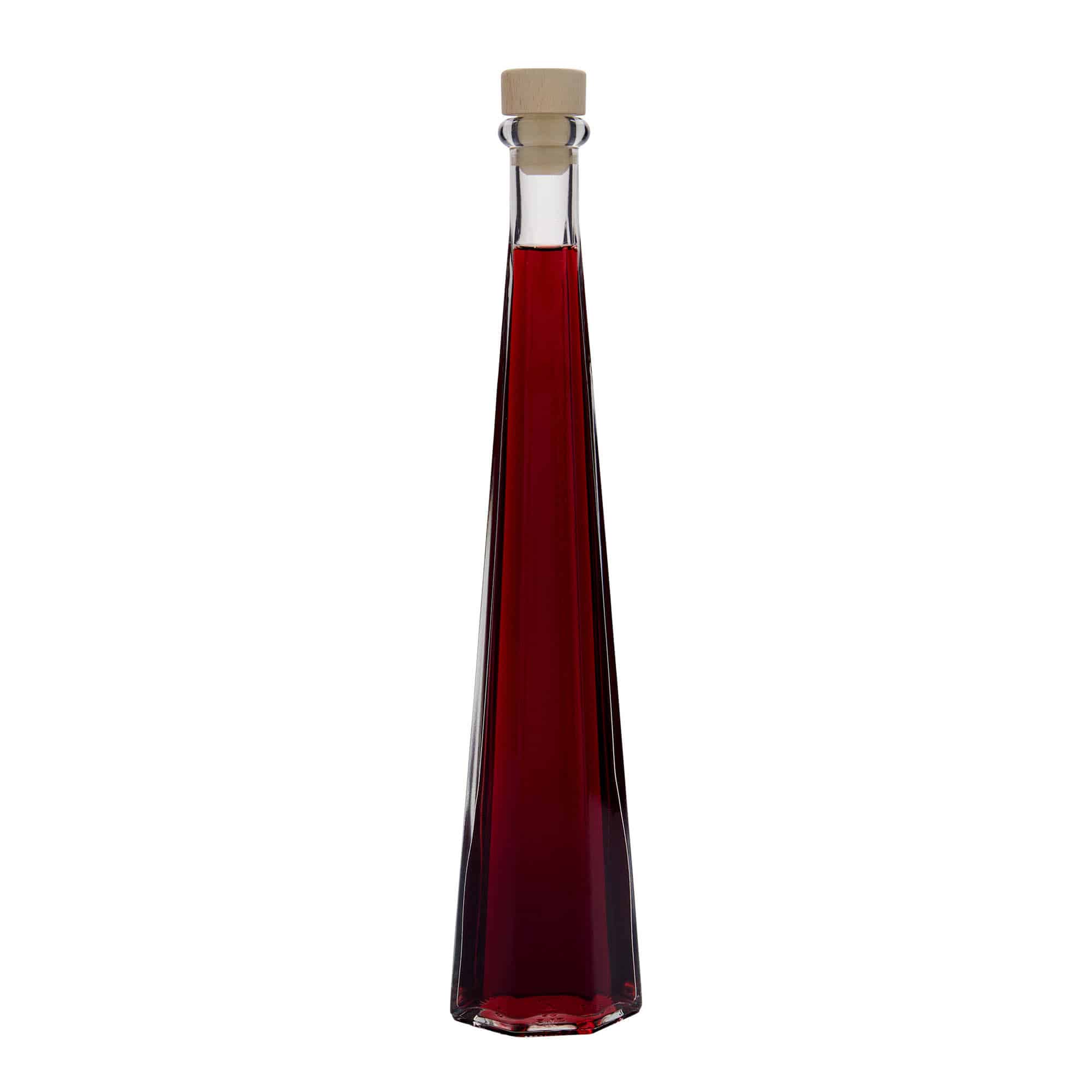 200 ml butelka szklana 'Dama Sexta', sześciokątna, szyjka: korek