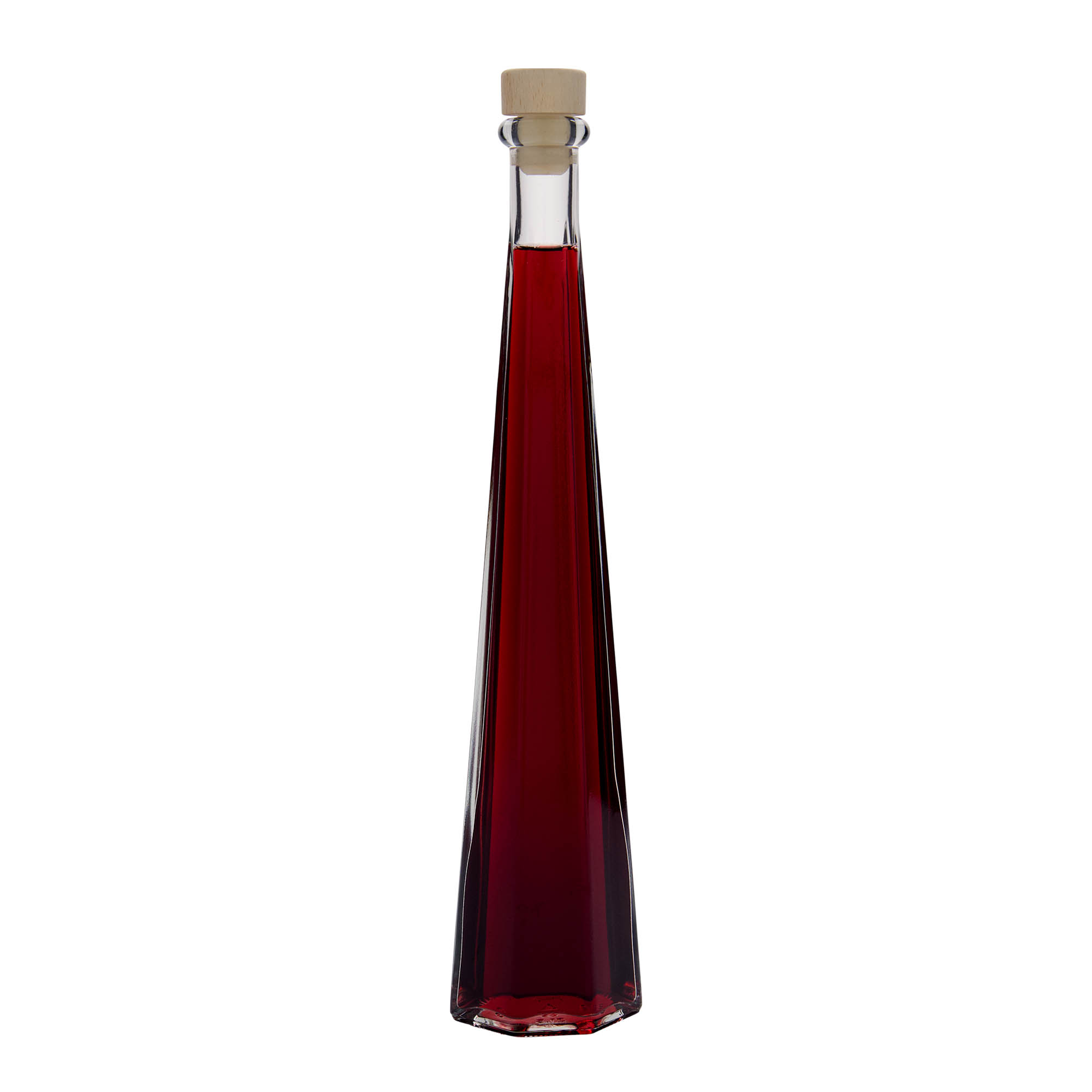 200 ml butelka szklana 'Dama Sexta', sześciokątna, szyjka: korek