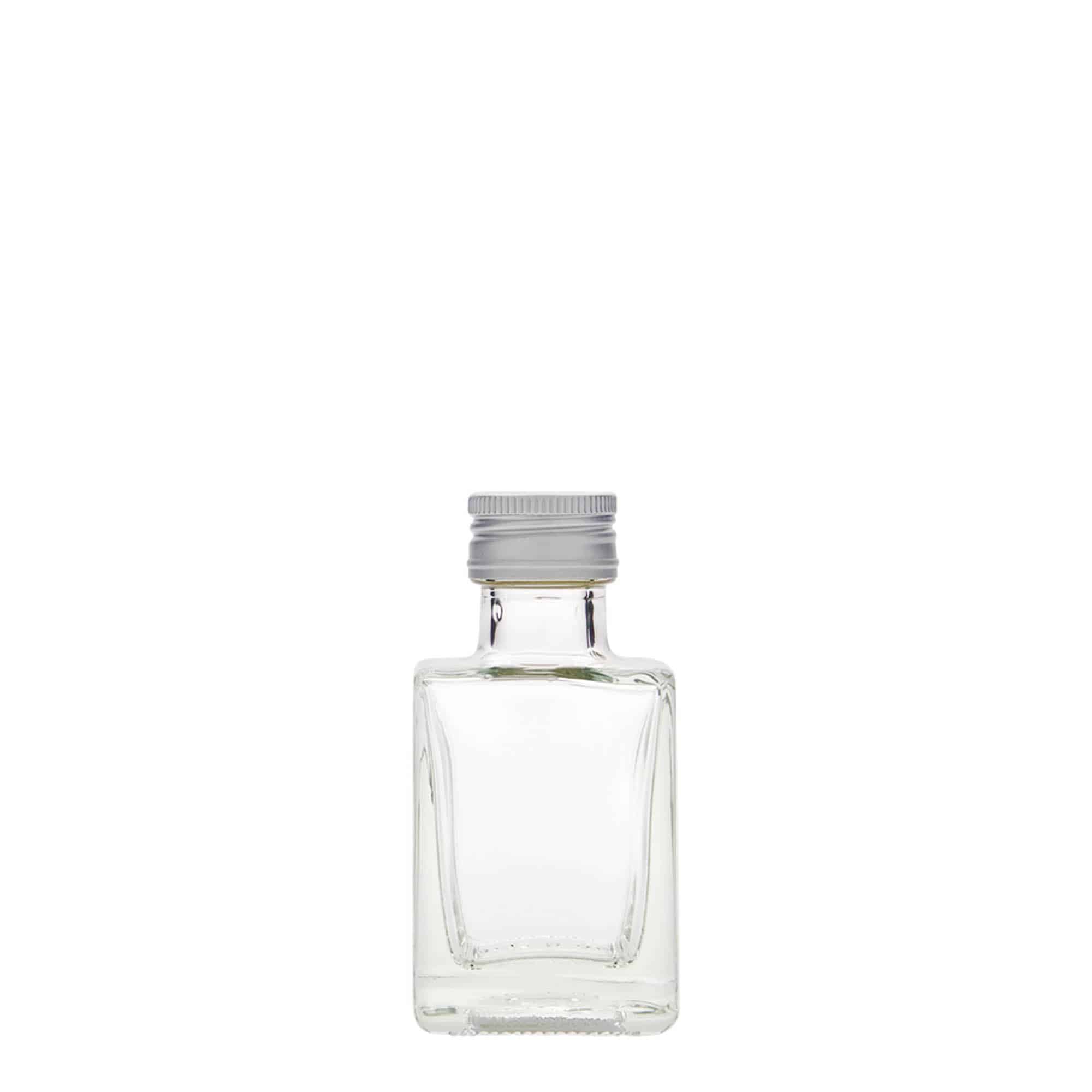 50 ml szklana butelka „Cube”, kwadratowa, szyjka: PP 24
