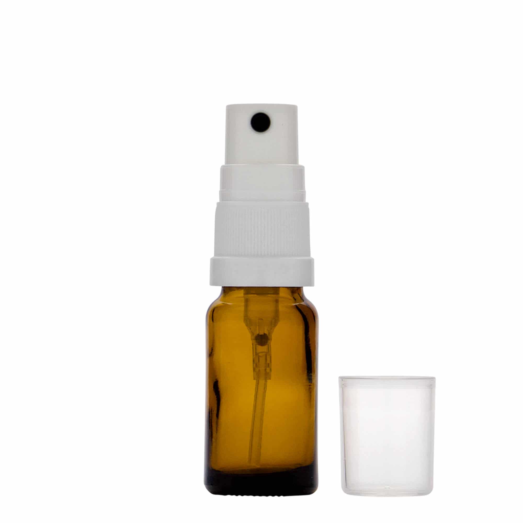 10 ml butelka farmaceutyczna z rozpylaczem, szkło, kolor brązowy, zamknięcie: DIN 18