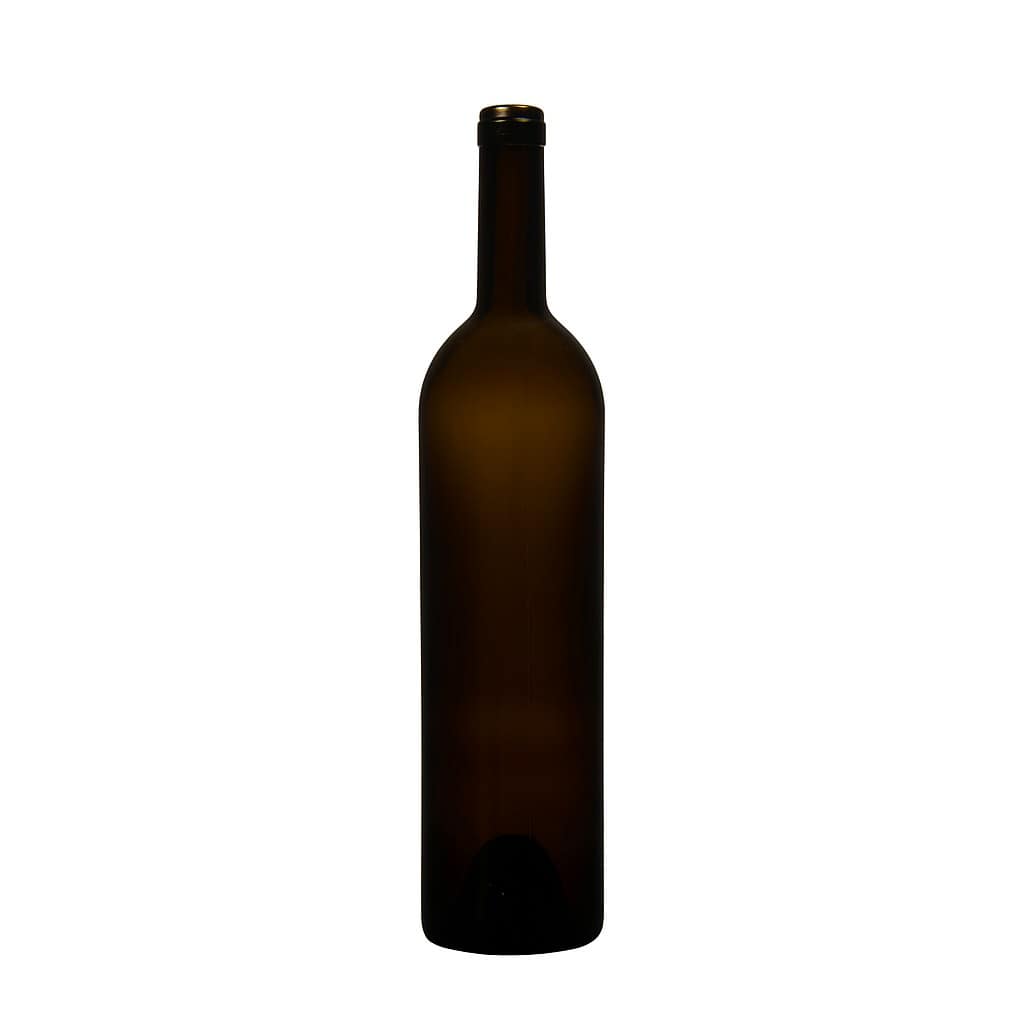750 ml butelka na wino 'Liberty', antyczna zieleń, korek w szyjce