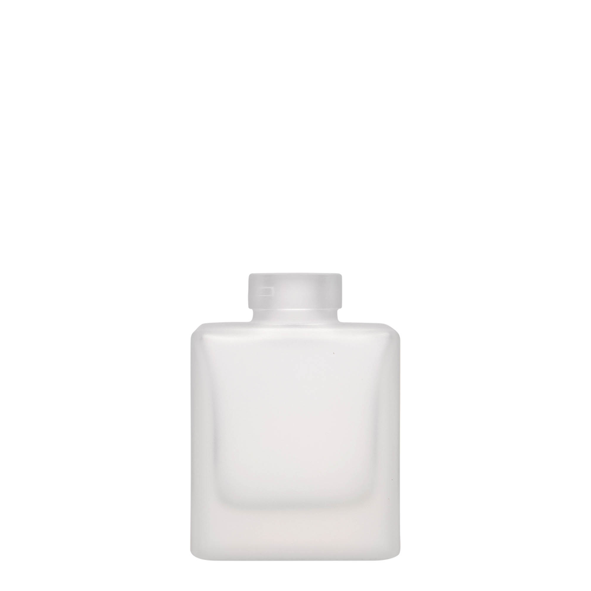 100 ml szklana butelka „Cube”, kwadratowa, matowa, szyjka: korek 100 ml szklana butelka „Cube”, kwadratowa, matowa, szyjka: korek