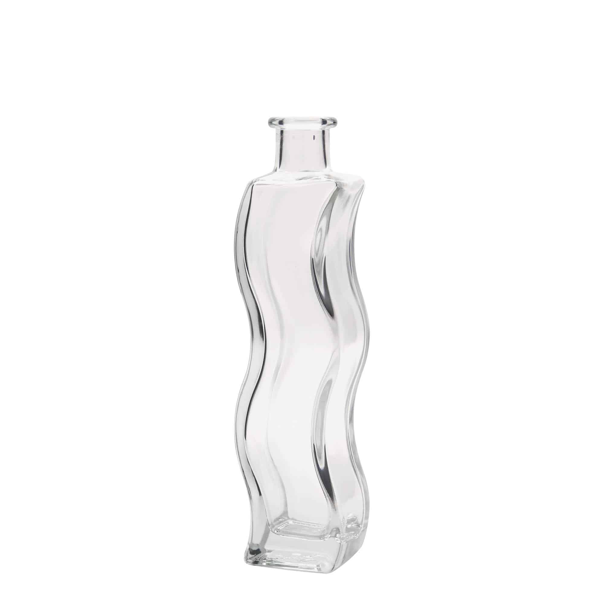 200 ml butelka szklana 'Fala', kwadratowa, zamknięcie: korek