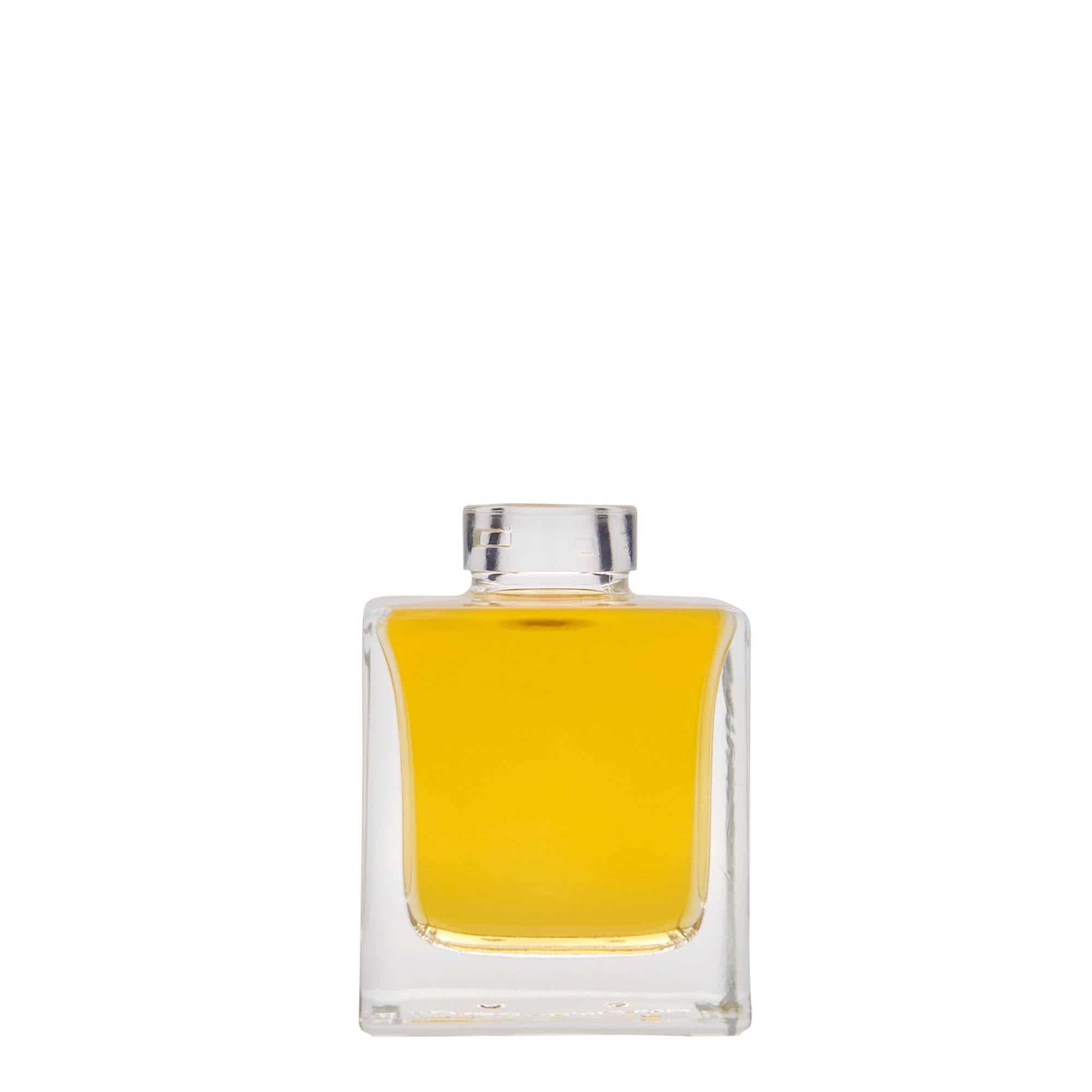 100 ml butelka szklana 'Cube', kwadratowa, zamknięcie: korek
