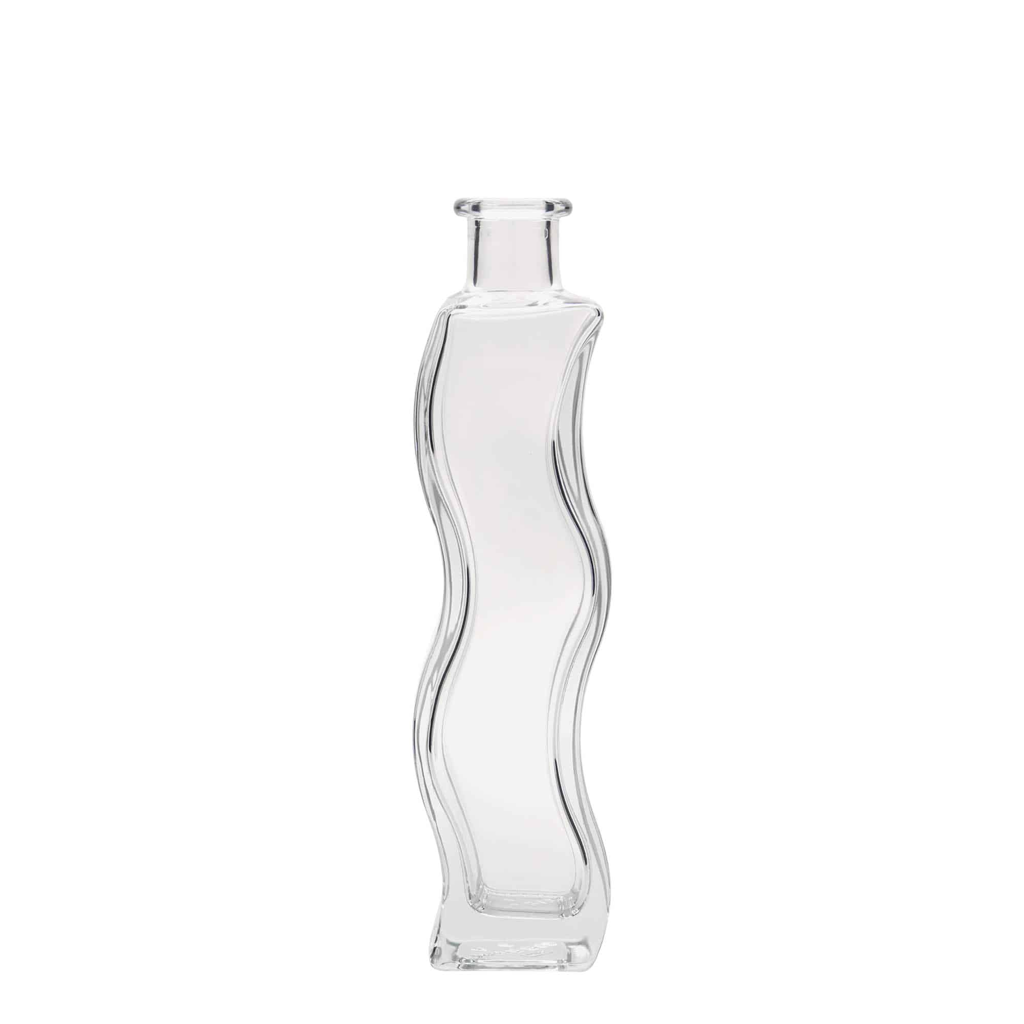 200 ml butelka szklana 'Fala', kwadratowa, zamknięcie: korek 200 ml butelka szklana 'Fala', kwadratowa, zamknięcie: korek
