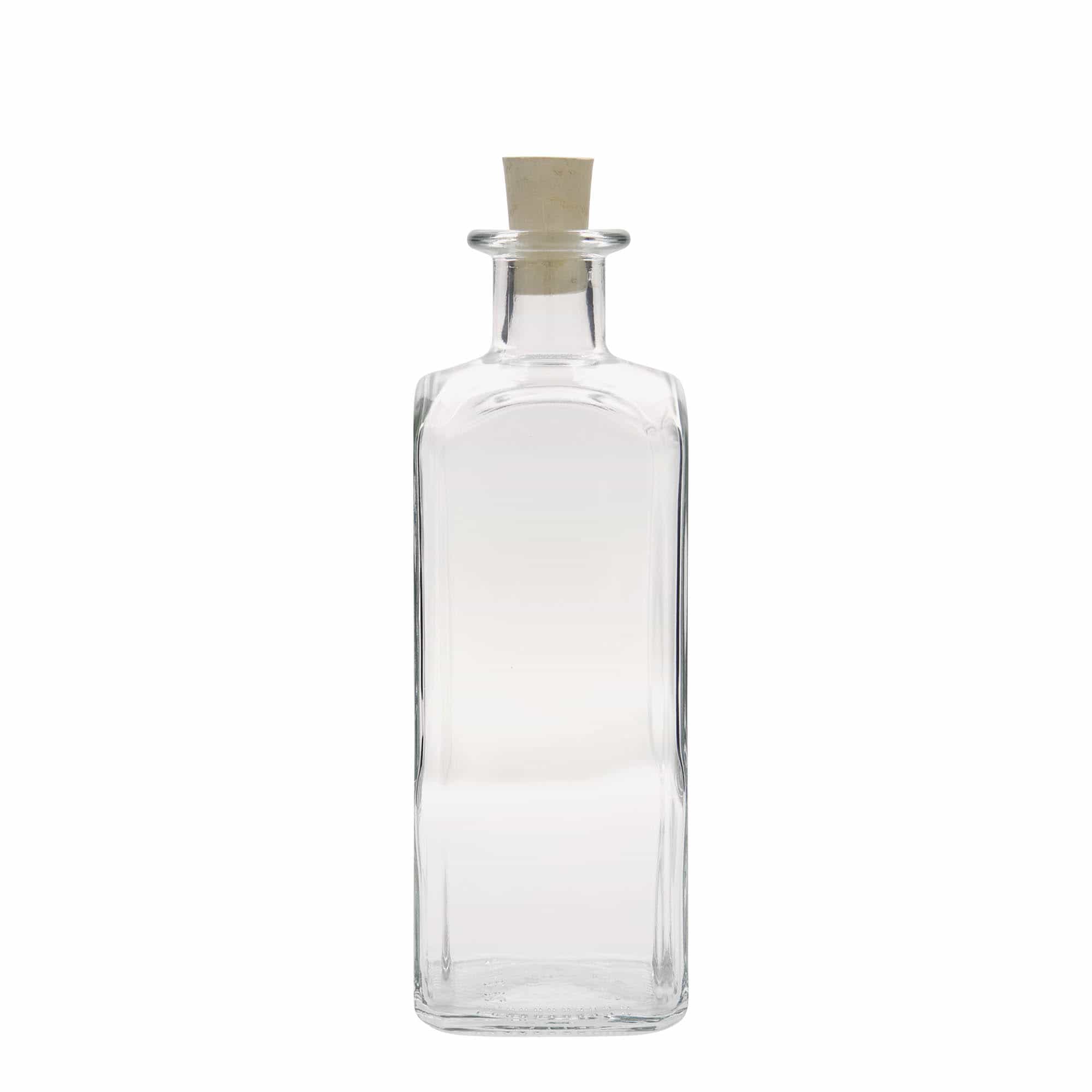 500 ml butelka szklana apteczna Carré, kwadratowa, zamknięcie: korek