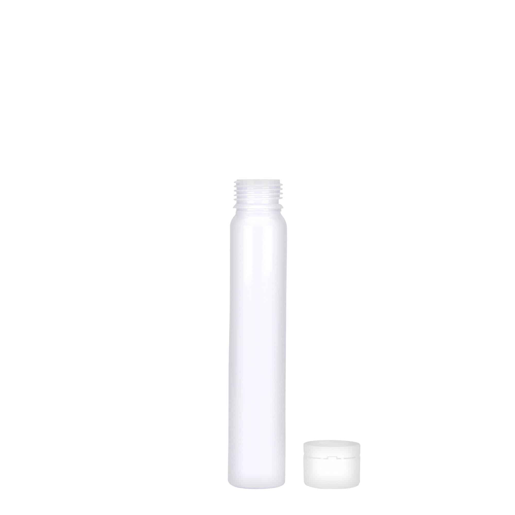 25 ml rurka PET, tworzywo sztuczne, kolor biały, zamknięcie: zakrętka