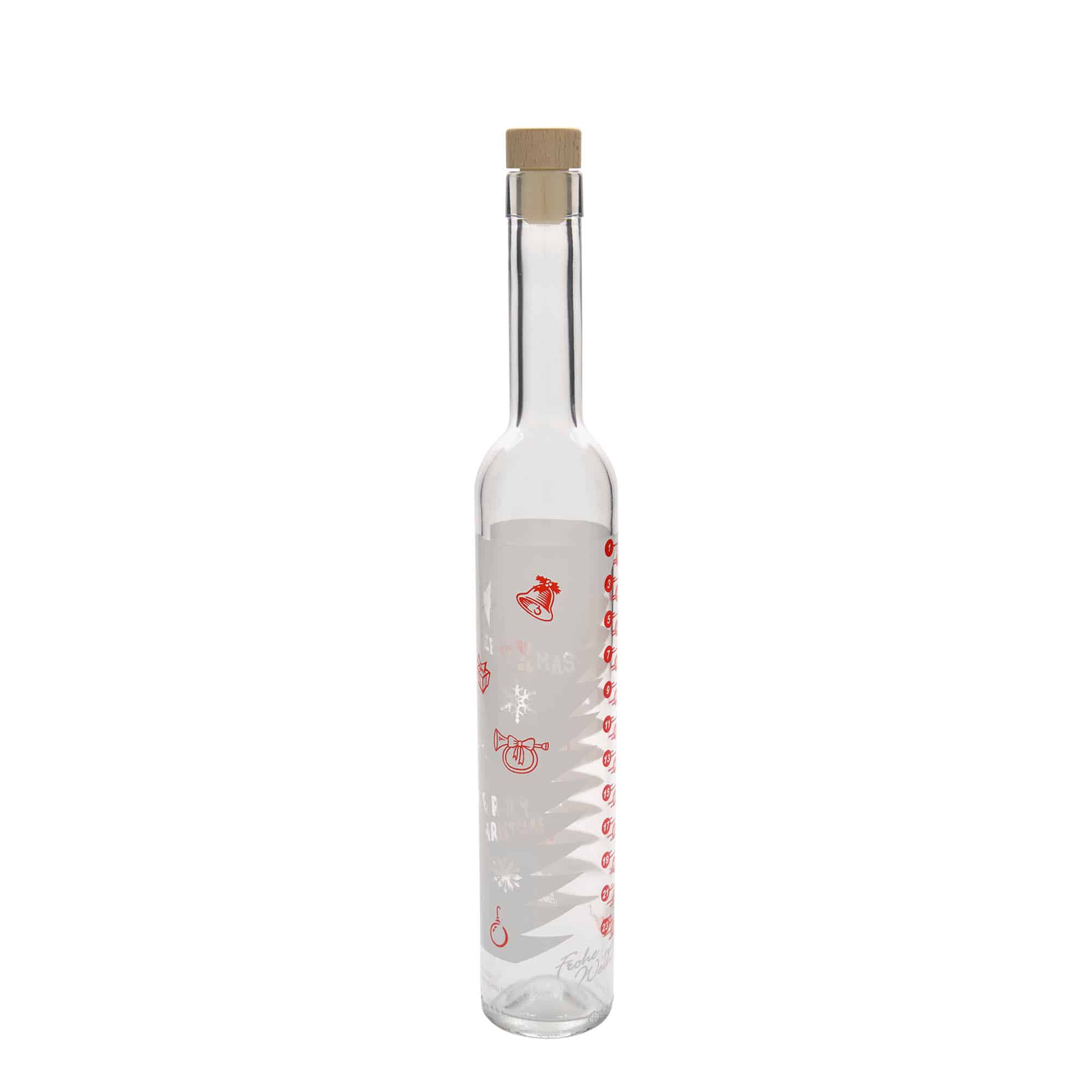 500 ml butelka szklana Maximo z nadrukiem 'Kalendarz adwentowy', zamknięcie: korek