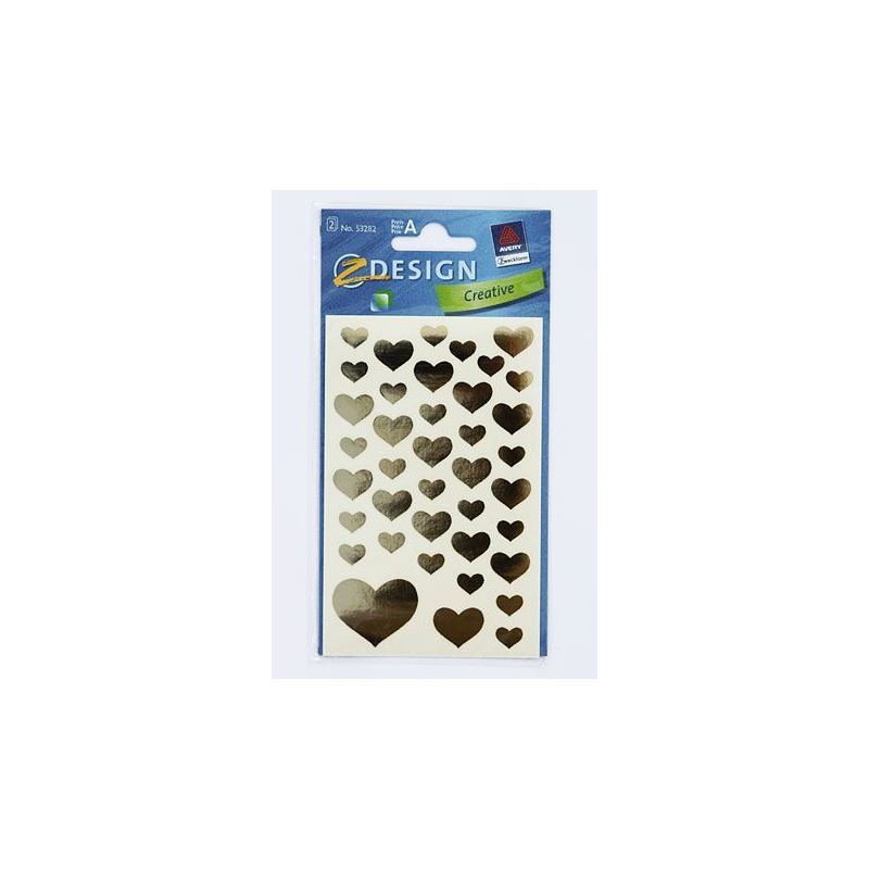 Naklejki Zweckform „Serduszka”, papier, złote