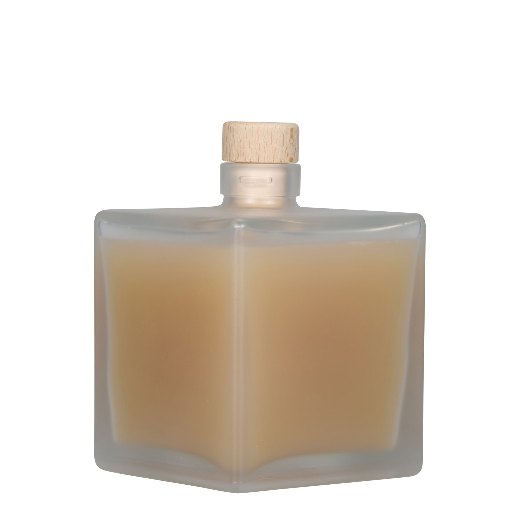 500 ml butelka szklana 'Cube', kwadratowa, mrożona, szyjka: korek