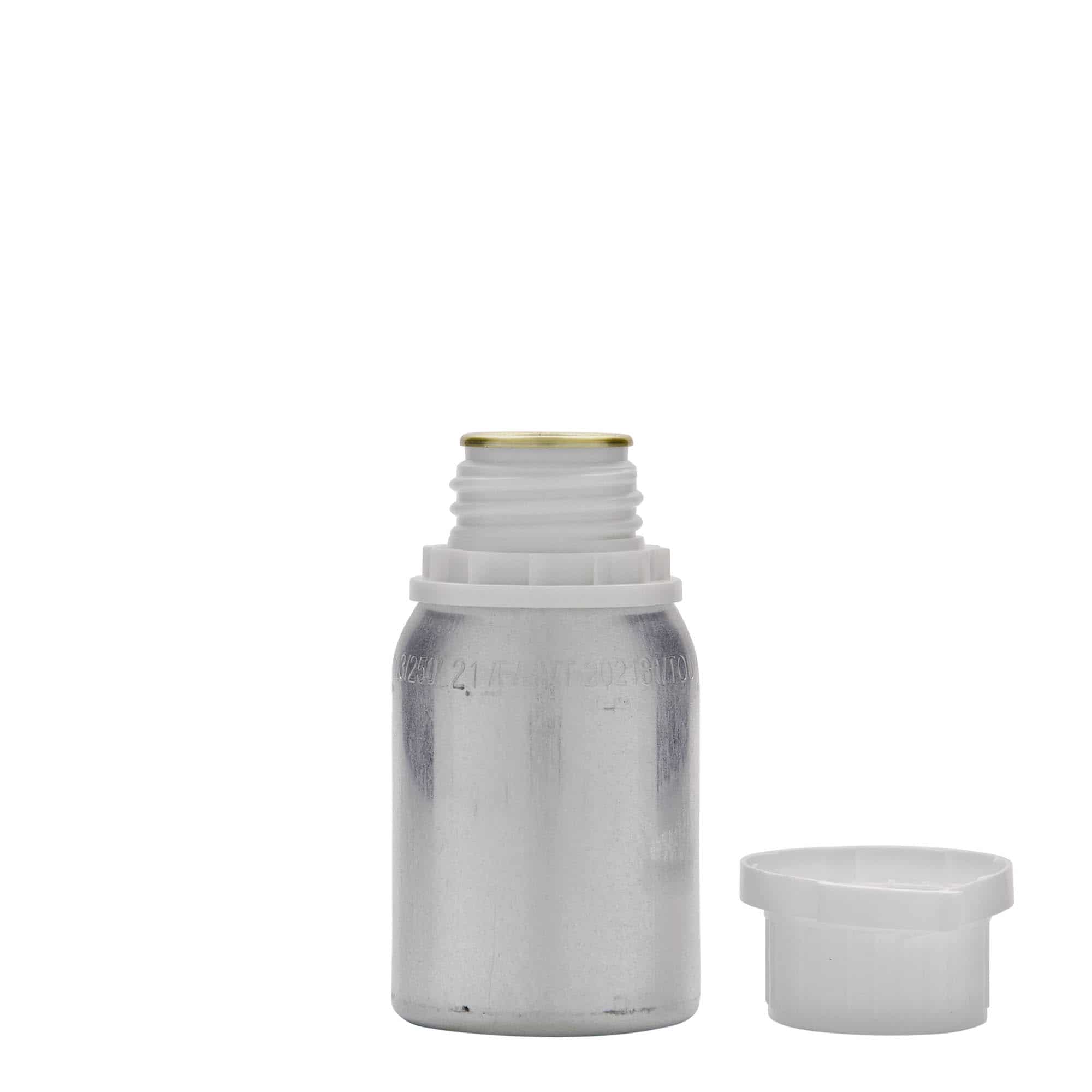 125 ml butelka aluminiowa, metal, srebrny, gwint: DIN 32 125 ml butelka aluminiowa, metal, srebrny, gwint: DIN 32