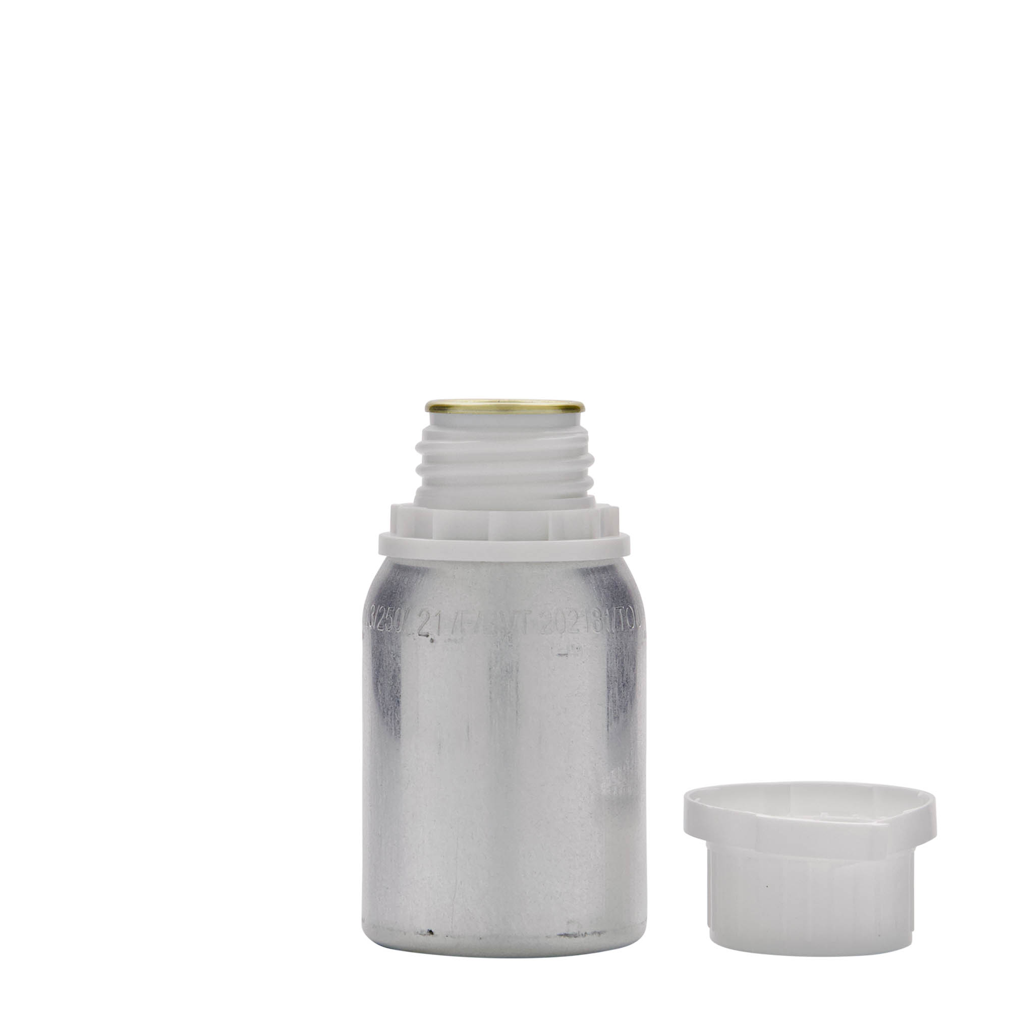 125 ml butelka aluminiowa, metal, srebrny, gwint: DIN 32