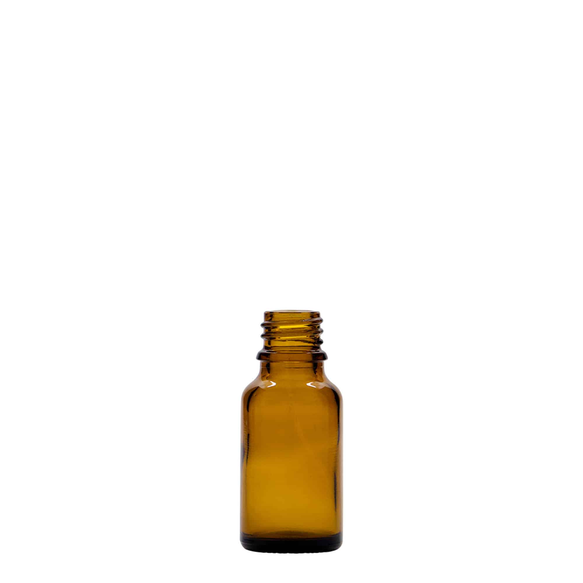 15 ml butelka medyczna, szkło, brązowa, szyjka: DIN 18