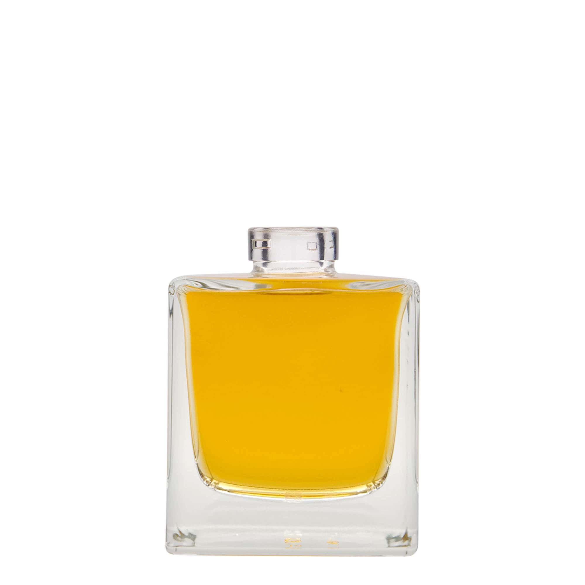 200 ml szklana butelka 'Cube', kwadratowa, szyjka: korek