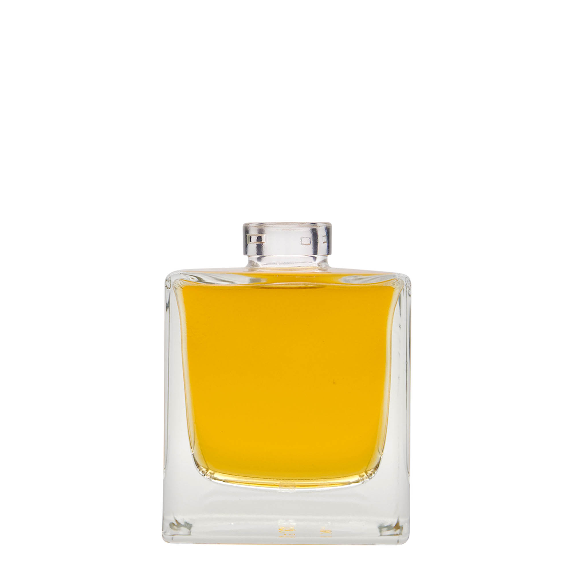 200 ml szklana butelka 'Cube', kwadratowa, szyjka: korek