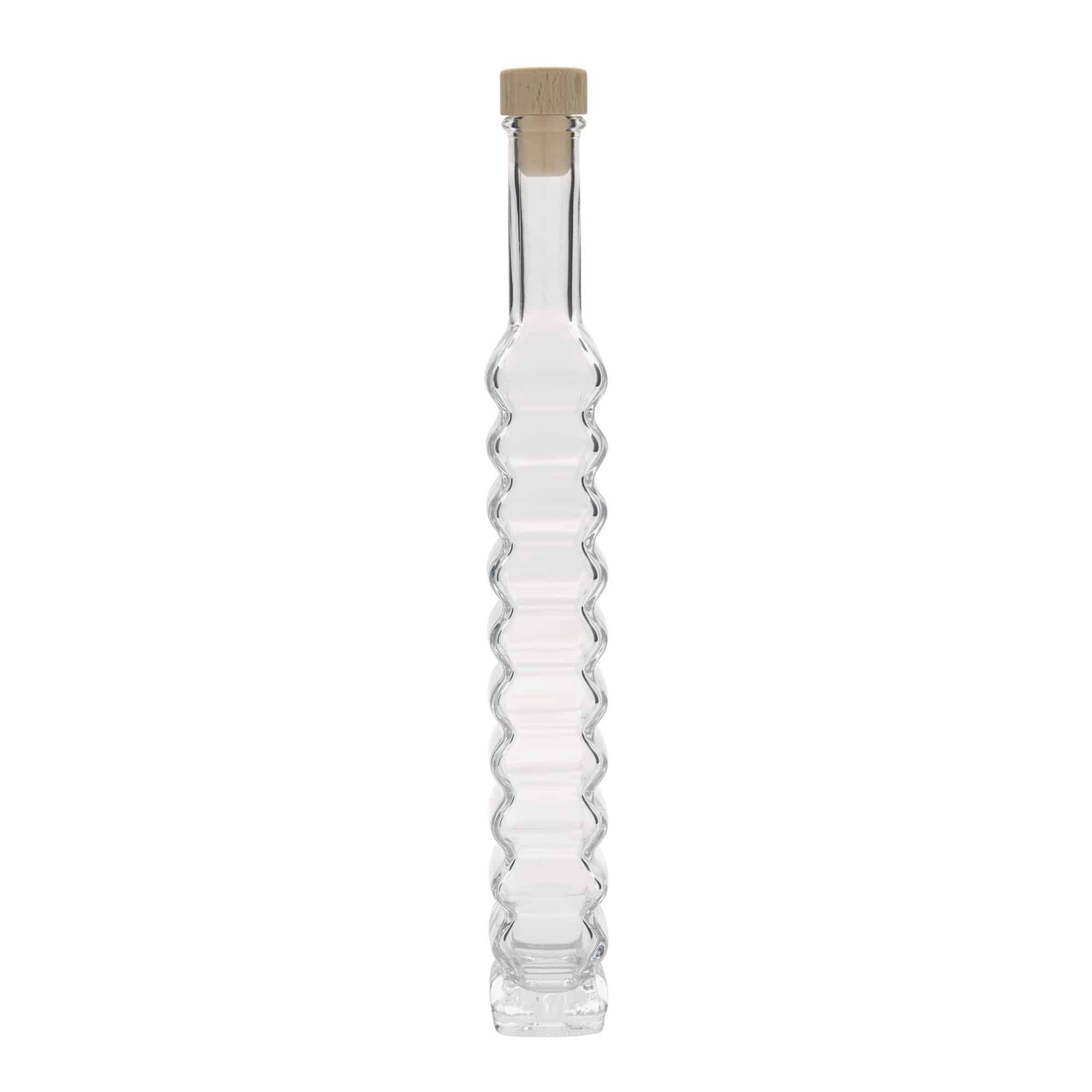 Butelka szklana 200 ml „Roma”, kwadratowa, otwór: korek